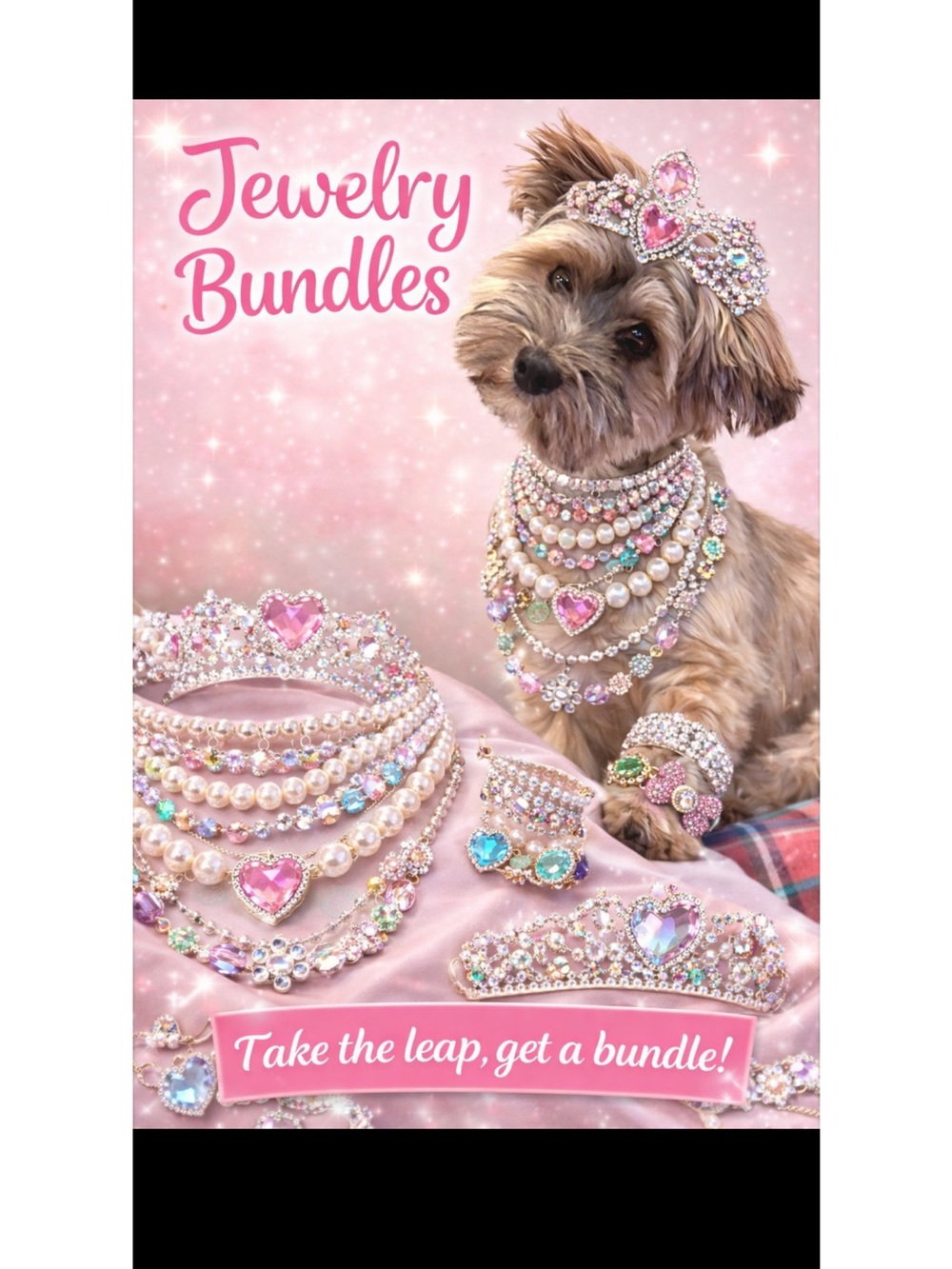 Pink Puppy Jewelry Bundle Necklace earrings